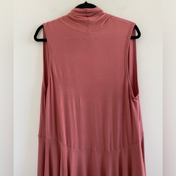 Agnes & Dora Mauve Sleeveless Cascade Vest Duster Lagenlook Cardigan Size Large - Picture 9 of 11